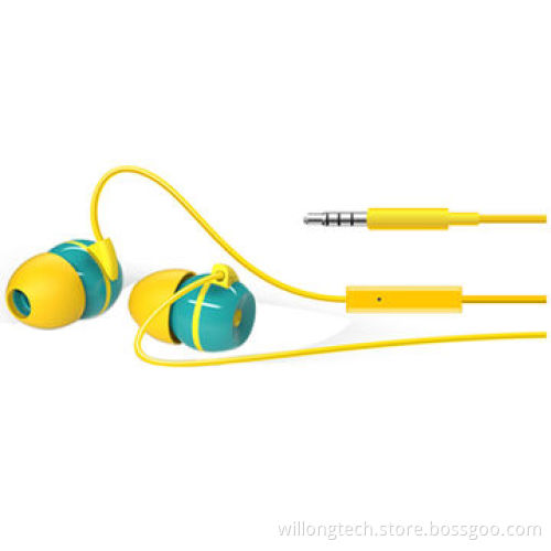 Hot Pink Color Stereo Sound Quality Earphones for Mobile Phones, 3mW Rated Power